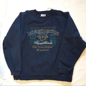 VTG 90s Navy Blue Carnival Cruises Sweatshirt, XXL